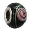 Handmade European Style Lampwork Beads With Platinum Color Copper Core, 15x10mm Hole:5mm, Sold by PC