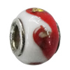 Handmade European Style Lampwork Beads With Platinum Color Copper Core, 15x10mm Hole:5mm, Sold by PC