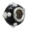 Handmade European Style Lampwork Beads With Platinum Color Copper Core, About 15x10mm Hole:5mm, Sold by PC