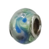 Handmade European Style Lampwork Beads With Platinum Color Copper Core, 15x10mm Hole:5mm, Sold by PC