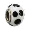 Handmade European Style Lampwork Beads With Platinum Color Copper Core, 15x10mm Hole:5mm, Sold by PC