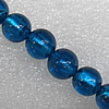 Silver Foil Lampwork Beads, Round 8mm Hole: About 1.5mm, Sold by PC