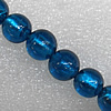 Silver Foil Lampwork Beads, Round 16mm Hole: About 1.5mm, Sold by PC