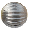 Jewelry findings, CCB plastic European style Beads platina plated, Fluted Oval 23x22mm Hole:6mm, Sold by Bag