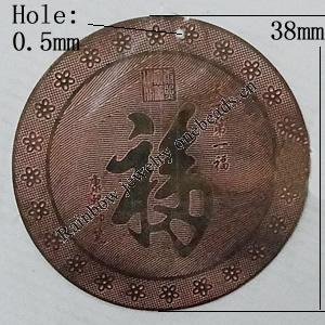  Copper Finding Computer Chip Original, Round 38mm Hole:0.5mm, Sold by Bag