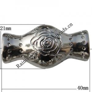 Jewelry findings, CCB plastic European style Beads platina plated, Lantern 40x21mm Hole:4mm, Sold by Bag
