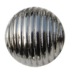 Jewelry findings, CCB plastic European style Beads platina plated, Fluted Round 18x19mm Hole:4mm, Sold by Bag