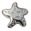 Jewelry findings, CCB plastic Beads platina plated, Star 31x33mm Hole:2mm, Sold by Bag