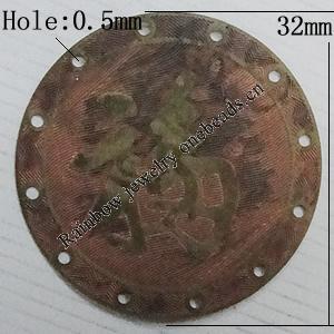  Copper Finding Computer Chip Original, Round 32mm Hole:0.5mm, Sold by Bag