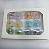 Lampwork Glass Rings,Mix Color, Box Size: 130x90x35mm, Sold by Box