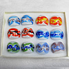 Lampwork Glass Rings,Mix Color, Box Size: 130x90x35mm, Sold by Box