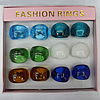 Lampwork Glass Rings,Mix Color, Box Size: 136x124x30mm, Sold by Box