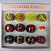 Lampwork Glass Rings,Mix Color And Mix Style, Box Size: 136x124x30mm, Sold by Box