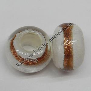 Handmade European Style Lampwork Beads, 14x9mm Hole:6mm, Sold by PC