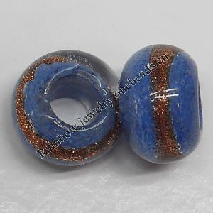 Handmade European Style Lampwork Beads, 14x9mm Hole:6mm, Sold by PC