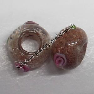 Handmade European Style Lampwork Beads, 14x9mm Hole:6mm, Sold by PC