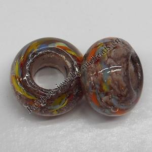 Handmade European Style Lampwork Beads, 14x9mm Hole:6mm, Sold by PC