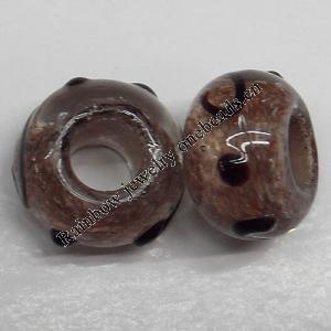 Handmade European Style Lampwork Beads, 14x9mm Hole:6mm, Sold by PC