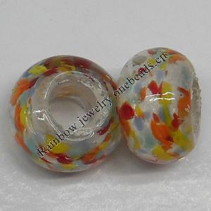 Handmade European Style Lampwork Beads, 14x9mm Hole:6mm, Sold by PC