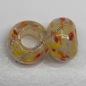 Handmade European Style Lampwork Beads, 14x9mm Hole:6mm, Sold by PC