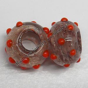 Handmade European Style Lampwork Beads, 14x9mm Hole:6mm, Sold by PC