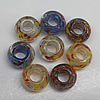 Handmade European Style Lampwork Beads, Mix Color 14x9mm Hole:6mm, Sold by Group