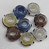 Handmade European Style Lampwork Beads, Mix Color 14x9mm Hole:6mm, Sold by Group