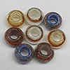 Handmade European Style Lampwork Beads, Mix Color 14x9mm Hole:6mm, Sold by Group