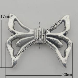 Bead Zinc Alloy Jewelry Findings Lead-free, 20x17mm, Hole:2mm, Sold by KG