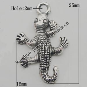 Pendant Zinc Alloy Jewelry Findings Lead-free, 25x16mm Hole:2mm, Sold by Bag