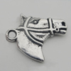Pendant Zinc Alloy Jewelry Findings Lead-free, Horse head 21x18mm Hole:2mm, Sold by Bag