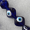 Turkish Handmade Lampwork Glass Evil Eye Beads, Diamond 24mm Hole: About 1.5mm, Sold by PC