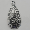 Pendant Zinc Alloy Jewelry Findings Lead-free, 25x11mm Hole:2mm, Sold by Bag