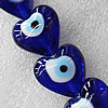 Turkish Handmade Lampwork Glass Evil Eye Beads, Heart 23mm Hole: About 1.5mm, Sold by PC