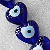 Turkish Handmade Lampwork Glass Evil Eye Beads, Heart 15mm Hole: About 1.5mm, Sold by PC