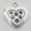 Pendant Zinc Alloy Jewelry Findings Lead-free, 17x15mm Hole:1mm, Sold by Bag