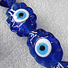 Turkish Handmade Lampwork Glass Evil Eye Beads, 33x22mm Hole: About 1.5mm, Sold by PC