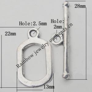 Clasp Zinc Alloy Jewelry Findings Lead-free, 22x13mm, 28x7mm, Sold by Bag