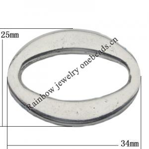 Donut Zinc Alloy Jewelry Findings Lead-free, 34x25mm, Sold by Bag