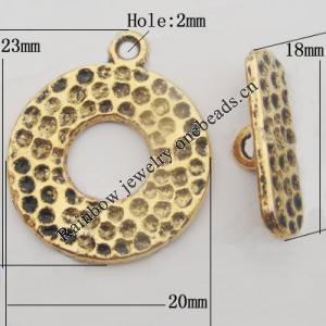 Clasp Zinc Alloy Jewelry Findings Lead-free, 23x20mm,18x5mm, Hole:2mm, Sold by Bag