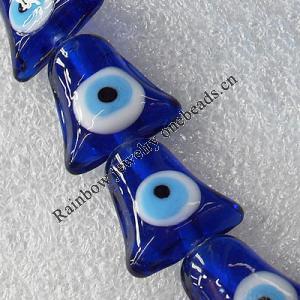 Turkish Handmade Lampwork Glass Evil Eye Beads, 20x20mm Hole: About 1.5mm, Sold by PC