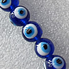 Turkish Handmade Lampwork Glass Evil Eye Beads, Round 10mm Hole: About 1.5mm, Sold by PC