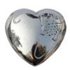 Jewelry findings, CCB plastic Beads platina plated, Heart 41mm Hole:2mm, Sold by Bag