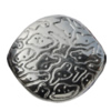 Jewelry findings, CCB plastic Beads platina plated, Flat Oval 27x24mm Hole:2mm, Sold by Bag