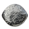 Jewelry findings, CCB plastic Beads platina plated, Flat Oval 27x24mm Hole:2mm, Sold by Bag