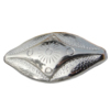 Jewelry findings, CCB plastic Beads platina plated, Horse Eye 37x19mm Hole:2mm, Sold by Bag