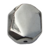 Jewelry findings, CCB plastic Beads platina plated, Polygon 18x15mm Hole:1mm, Sold by Bag