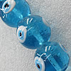 Turkish Handmade Lampwork Glass Evil Eye Beads, Round 8mm Hole: About 1.5mm, Sold by PC