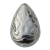 Jewelry findings, CCB plastic Beads platina plated, Teardrop 18x11mm Hole:1mm, Sold by Bag