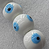 Turkish Handmade Lampwork Glass Evil Eye Beads, Round 16mm Hole: About 1.5mm, Sold by PC